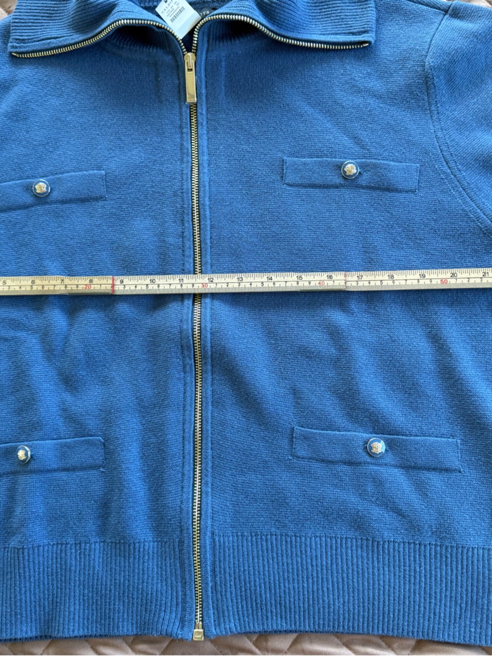 Talbots Blue Zip-Front Utility Jacket - Picture 3 of 12